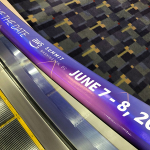 Escalator Handrail Sponsorship at AWS Summit 2022 – Washington, DC adrail 5