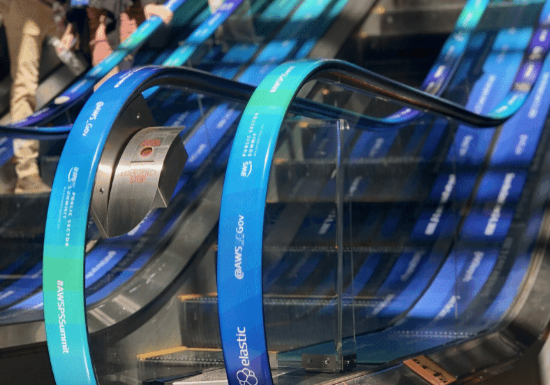 AdRail Escalator advertising on handrails AWs example